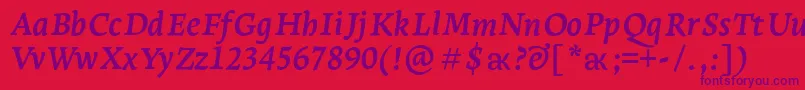 LeksaproBoldItalic Font – Purple Fonts on Red Background