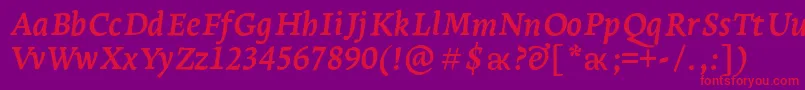LeksaproBoldItalic Font – Red Fonts on Purple Background