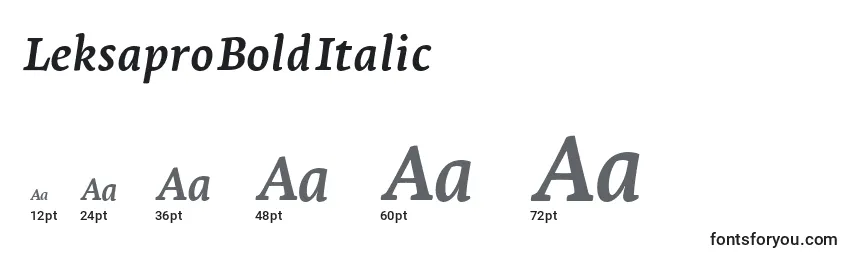 Размеры шрифта LeksaproBoldItalic