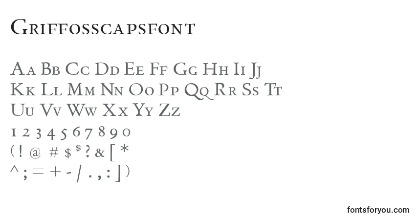 Schriftart Griffosscapsfont – Alphabet, Zahlen, spezielle Symbole