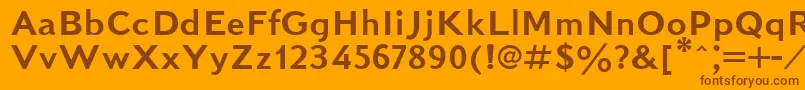 KudrashovSansserifPlain.001.001 Font – Brown Fonts on Orange Background