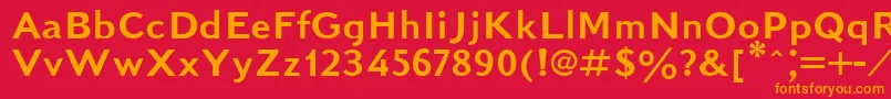 KudrashovSansserifPlain.001.001 Font – Orange Fonts on Red Background