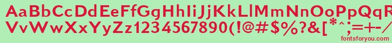 フォントKudrashovSansserifPlain.001.001 – 赤い文字の緑の背景