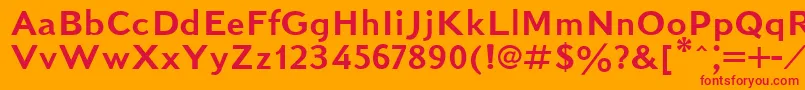 KudrashovSansserifPlain.001.001 Font – Red Fonts on Orange Background