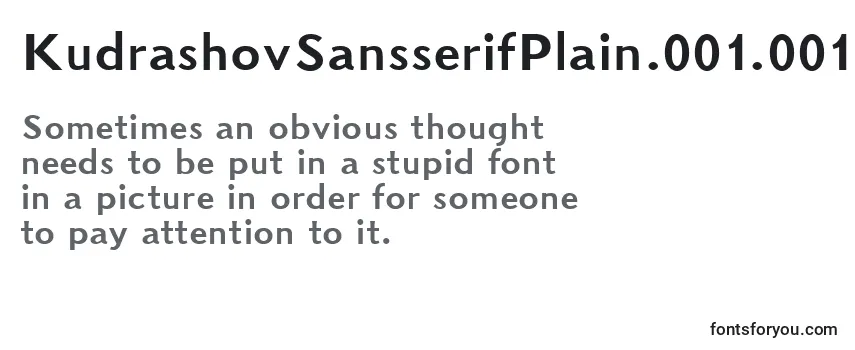 Review of the KudrashovSansserifPlain.001.001 Font