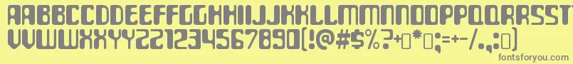 フォントParaaminobenzoicRegular – 黄色の背景に灰色の文字