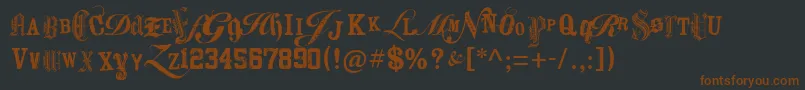 KeetanoAtlMygangsta-fontti – ruskeat fontit mustalla taustalla