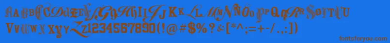 KeetanoAtlMygangsta Font – Brown Fonts on Blue Background