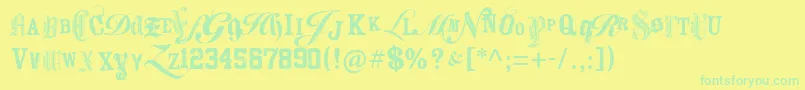 KeetanoAtlMygangsta Font – Green Fonts on Yellow Background