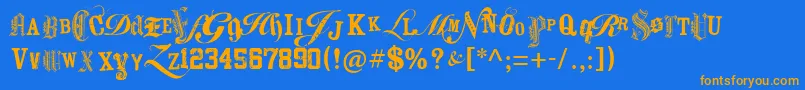 KeetanoAtlMygangsta Font – Orange Fonts on Blue Background