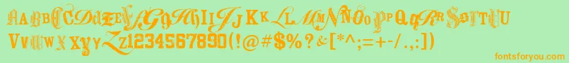 KeetanoAtlMygangsta Font – Orange Fonts on Green Background