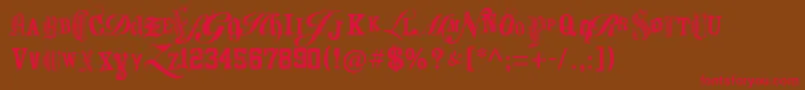 KeetanoAtlMygangsta Font – Red Fonts on Brown Background