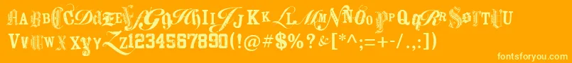 KeetanoAtlMygangsta-Schriftart – Gelbe Schriften auf orangefarbenem Hintergrund