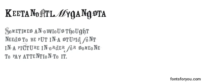 Review of the KeetanoAtlMygangsta Font