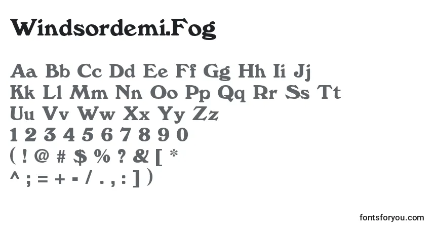 Windsordemi.Fog Font – alphabet, numbers, special characters