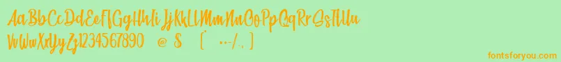 BeachSociety Font – Orange Fonts on Green Background