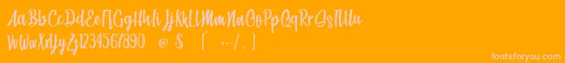 BeachSociety Font – Pink Fonts on Orange Background