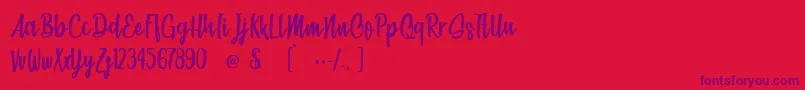 BeachSociety Font – Purple Fonts on Red Background