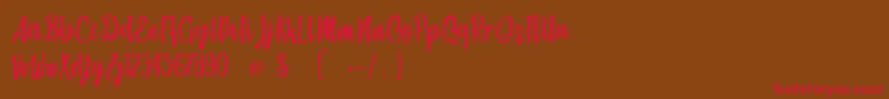 BeachSociety Font – Red Fonts on Brown Background