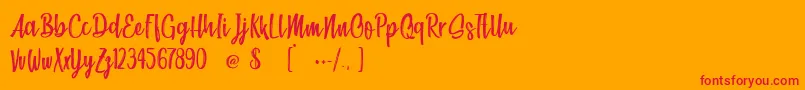 BeachSociety Font – Red Fonts on Orange Background