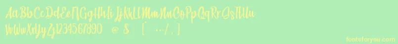 BeachSociety Font – Yellow Fonts on Green Background