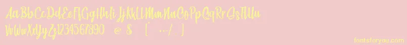 BeachSociety Font – Yellow Fonts on Pink Background