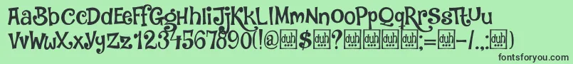 DkJambo-fontti – mustat fontit vihreällä taustalla