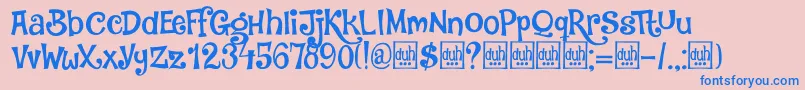 DkJambo Font – Blue Fonts on Pink Background
