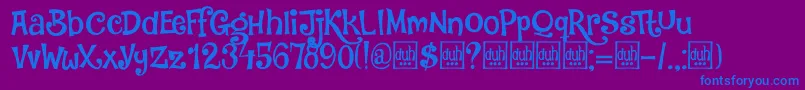 Шрифт DkJambo – синие шрифты на фиолетовом фоне