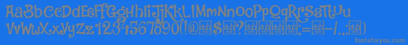 DkJambo-fontti – harmaat kirjasimet sinisellä taustalla