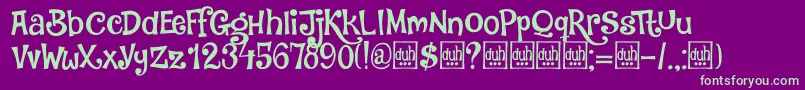 Шрифт DkJambo – зелёные шрифты на фиолетовом фоне