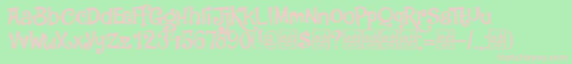 DkJambo-fontti – vaaleanpunaiset fontit vihreällä taustalla