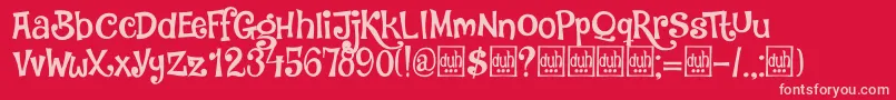 DkJambo Font – Pink Fonts on Red Background