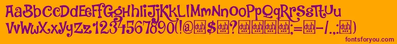 DkJambo Font – Purple Fonts on Orange Background
