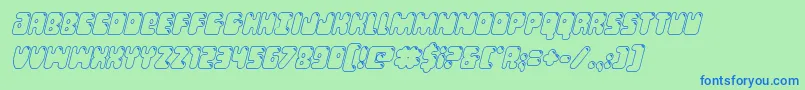 Bubblebuttoutital Font – Blue Fonts on Green Background