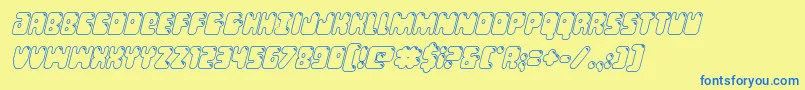 Bubblebuttoutital Font – Blue Fonts on Yellow Background