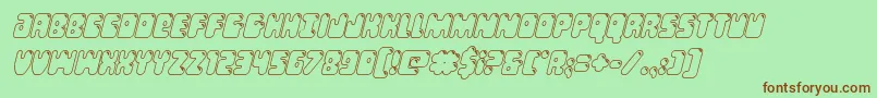 Bubblebuttoutital Font – Brown Fonts on Green Background