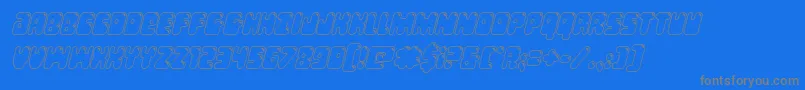 Bubblebuttoutital Font – Gray Fonts on Blue Background