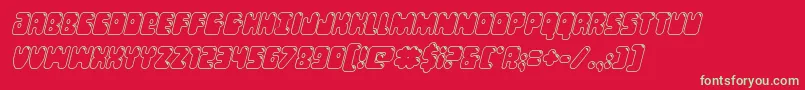 Bubblebuttoutital Font – Green Fonts on Red Background