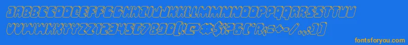 Bubblebuttoutital Font – Orange Fonts on Blue Background