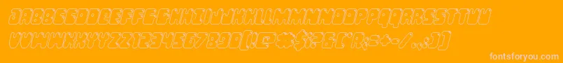 フォントBubblebuttoutital – オレンジの背景にピンクのフォント