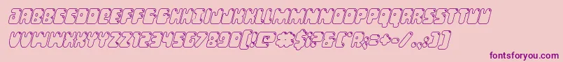 Bubblebuttoutital-Schriftart – Violette Schriften auf rosa Hintergrund