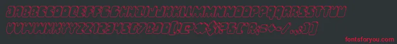 Bubblebuttoutital Font – Red Fonts on Black Background