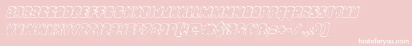 Bubblebuttoutital-Schriftart – Weiße Schriften auf rosa Hintergrund