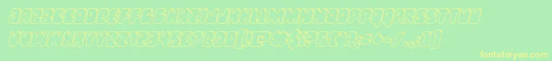 Bubblebuttoutital Font – Yellow Fonts on Green Background