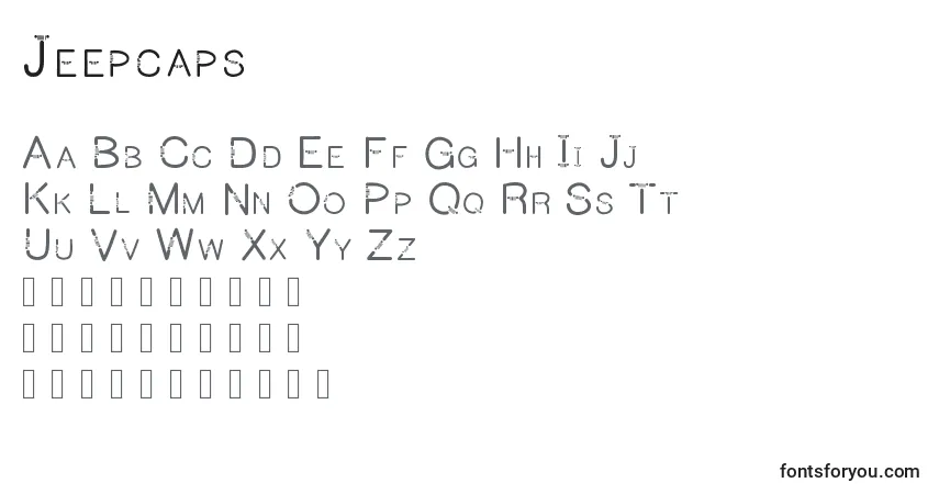 Шрифт Jeepcaps – алфавит, цифры, специальные символы