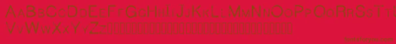 Jeepcaps-Schriftart – Braune Schriften auf rotem Hintergrund