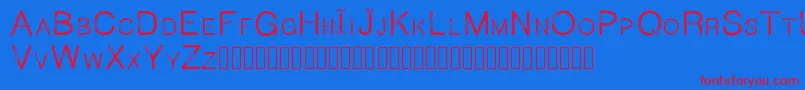 Jeepcaps-fontti – punaiset fontit sinisellä taustalla