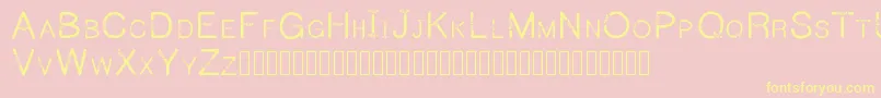 Jeepcaps-Schriftart – Gelbe Schriften auf rosa Hintergrund