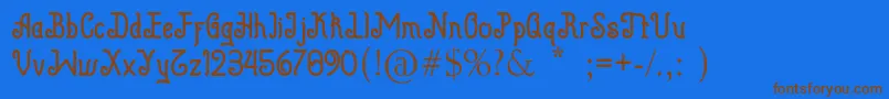 Beguyur Font – Brown Fonts on Blue Background